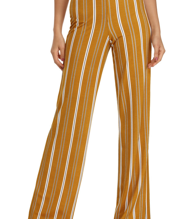 Stylish And Striped Wide Leg Pants