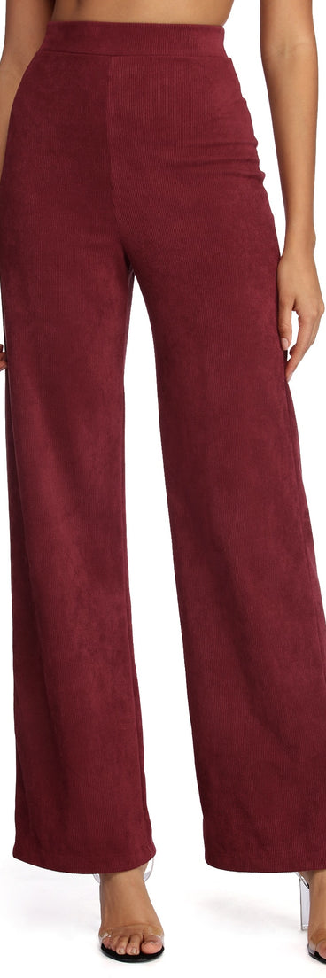 Corduroy High Waist Wide Leg Pants