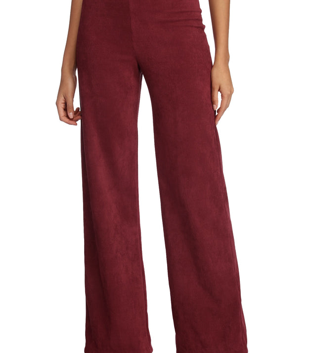 Corduroy High Waist Wide Leg Pants