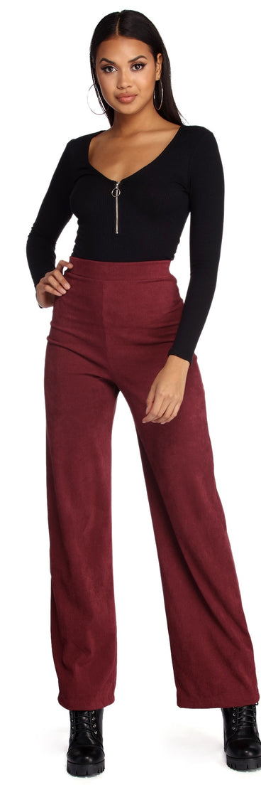 Corduroy High Waist Wide Leg Pants