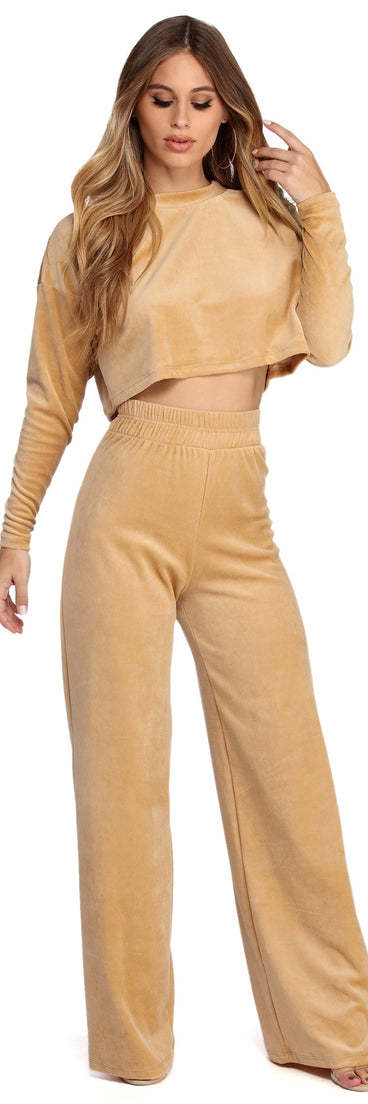 Velour Wide Leg Pants