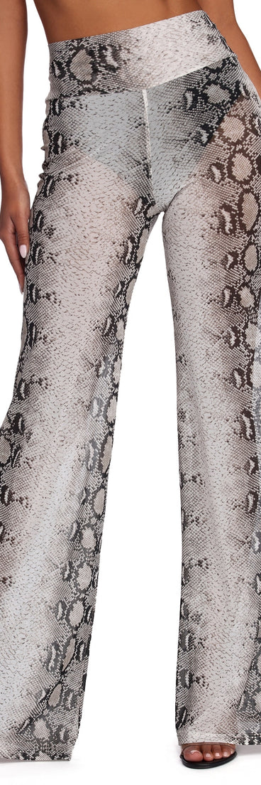 Snake Print Mesh Pants for 2022 festival outfits, festival dress, outfits for raves, concert outfits, and/or club outfits