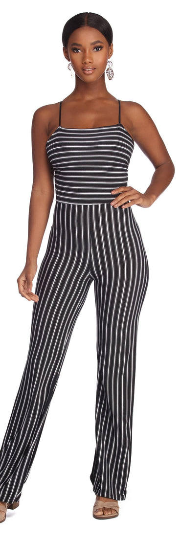 Sophisticated In Stripes Jumpsuit provides a stylish start to creating your best summer outfits of the season with on-trend details for 2023!