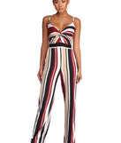 For A Spin Striped Jumpsuit will help you dress the part in stylish holiday party attire, an outfit for a New Year’s Eve party, & dressy or cocktail attire for any event.