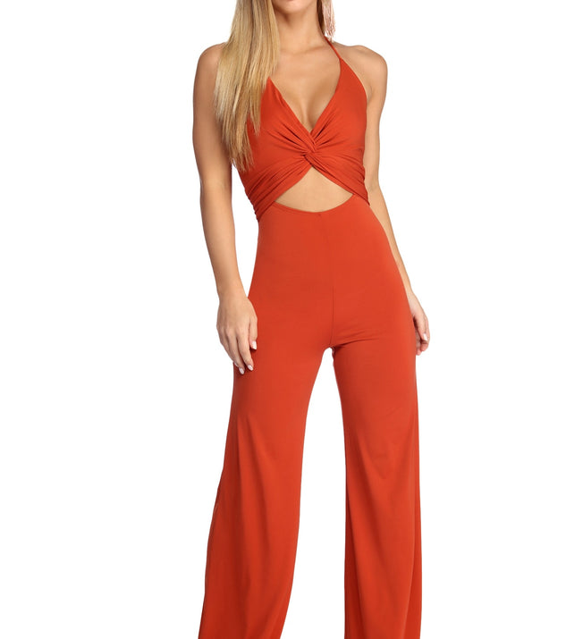 Trendy Twist Front Jumpsuit provides a stylish start to creating your best summer outfits of the season with on-trend details for 2023!