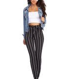 With fun and flirty details, Tied In Pinstripes Pants shows off your unique style for a trendy outfit for the summer season!