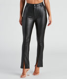 Edgy At Heart PU Front Slit Pants provides a stylish start to creating your best summer outfits of the season with on-trend details for 2023!