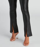 Edgy At Heart PU Front Slit Pants provides a stylish start to creating your best summer outfits of the season with on-trend details for 2023!