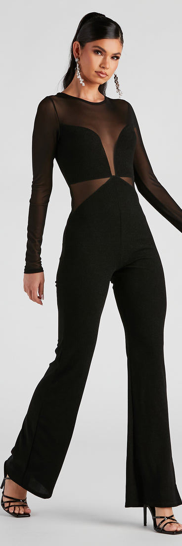 Stole The Night Glitter Mesh Jumpsuit provides a stylish start to creating your best summer outfits of the season with on-trend details for 2023!