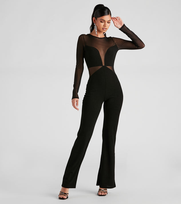 Stole The Night Glitter Mesh Jumpsuit & Windsor