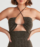 Miss Sparkle Halter Knit Jumpsuit provides a stylish start to creating your best summer outfits of the season with on-trend details for 2023!