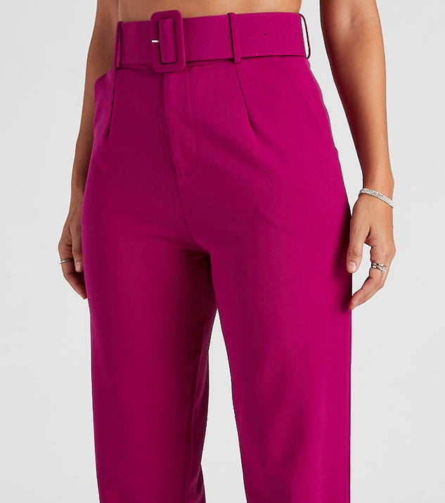 belted dress pants