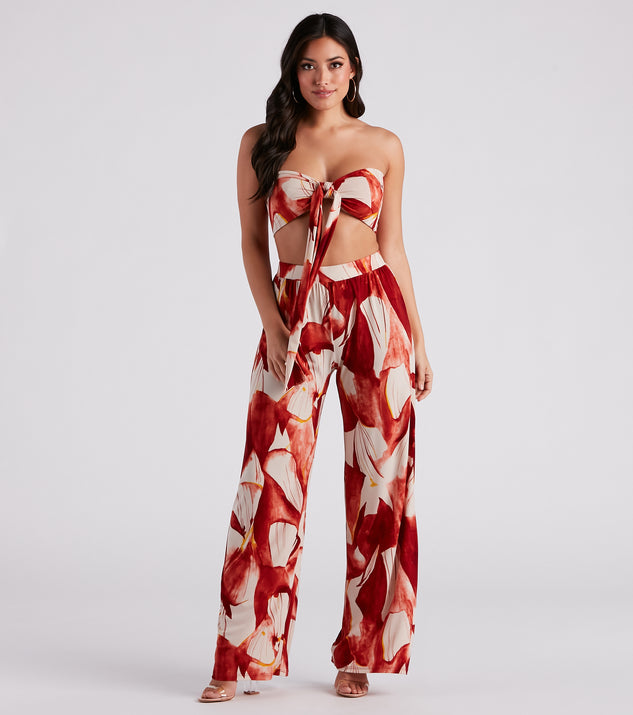 Island Time Floral Wide-Leg Pants is a fire pick to create 2023 festival outfits, concert dresses, outfits for raves, or to complete your best party outfits or clubwear!