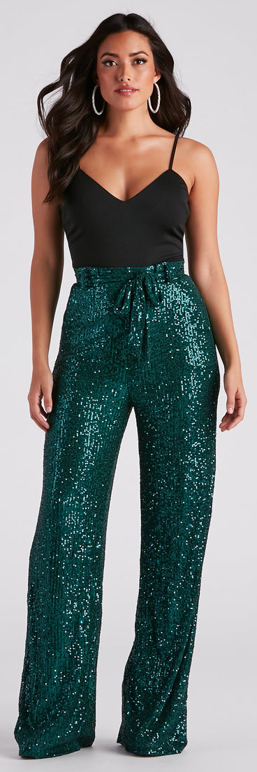 Step Up The Sparkle Sequin Jumpsuit provides a stylish start to creating your best summer outfits of the season with on-trend details for 2023!