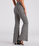 On Another Level Checkered Print Flare Pants is a fire pick to create 2023 festival outfits, concert dresses, outfits for raves, or to complete your best party outfits or clubwear!