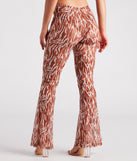 Quick Instinct Zebra Print Mesh Flare Pants is a fire pick to create a concert outfit, 2024 festival looks, outfits for raves, or to complete your best party outfits or clubwear!