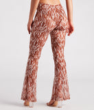 Quick Instinct Zebra Print Mesh Flare Pants is a fire pick to create 2023 festival outfits, concert dresses, outfits for raves, or to complete your best party outfits or clubwear!