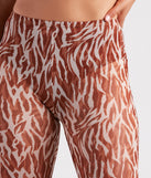 Quick Instinct Zebra Print Mesh Flare Pants is a fire pick to create a concert outfit, 2024 festival looks, outfits for raves, or to complete your best party outfits or clubwear!