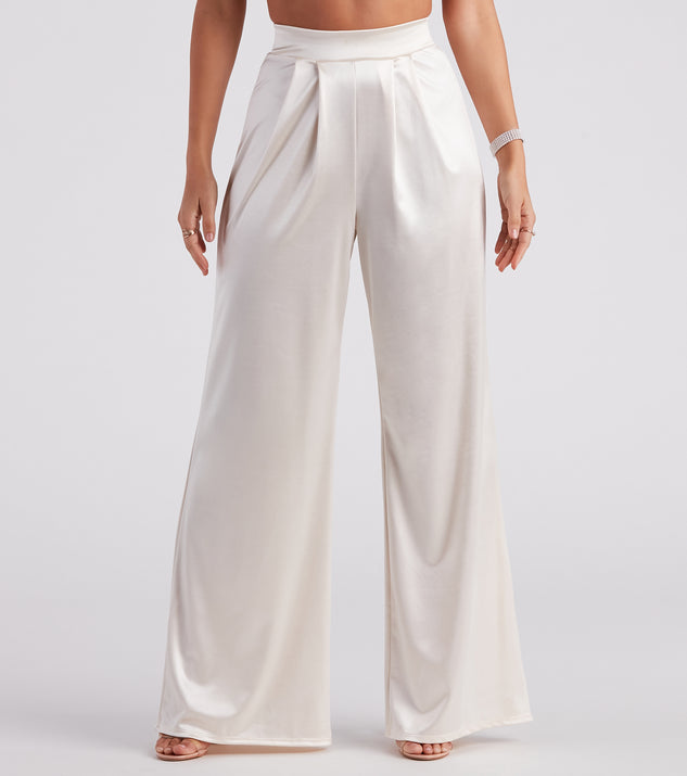 Trending In Satin High Rise Pants | Windsor Trending In Satin High Rise Pants | Windsor