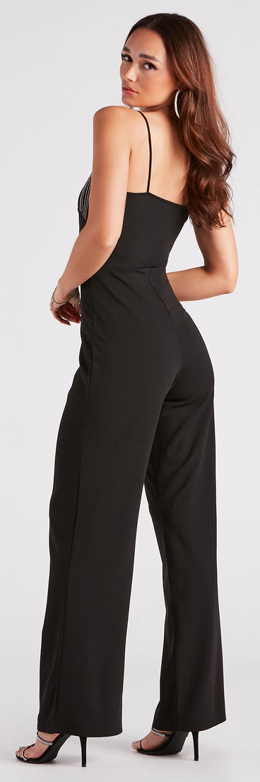 Make It Glam Rhinestone Fringe Jumpsuit provides a stylish start to creating your best summer outfits of the season with on-trend details for 2023!