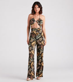 Mojito Please Tropical Halter Jumpsuit provides a stylish start to creating your best summer outfits of the season with on-trend details for 2023!