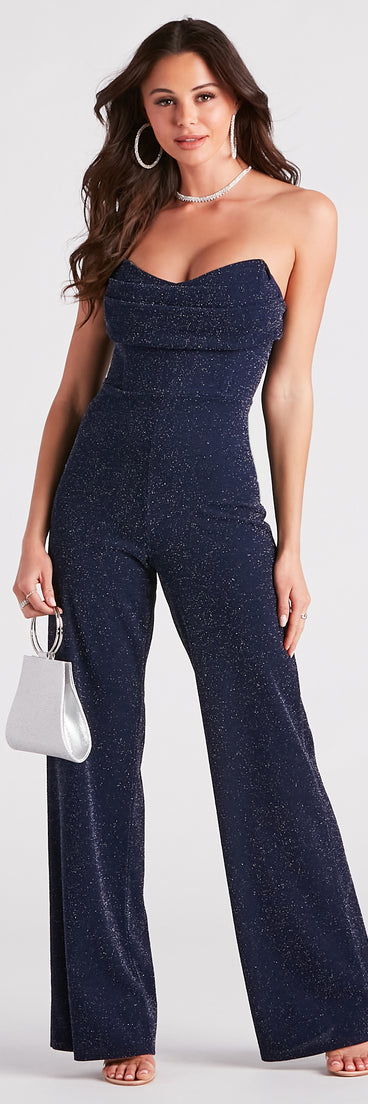 Glitter Is All It Takes Wide-Leg Jumpsuit provides a stylish start to creating your best summer outfits of the season with on-trend details for 2023!