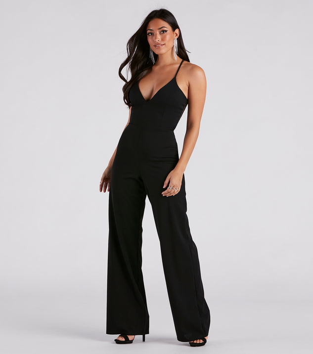 Chic Moment Red Off-the-Shoulder Jumpsuit