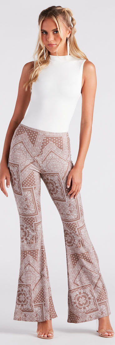 Paisley Princess Boho Flare Pants is a fire pick to create 2023 festival outfits, concert dresses, outfits for raves, or to complete your best party outfits or clubwear!