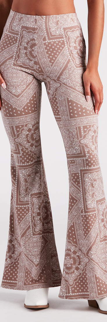 Casual Boho Vibes Paisley Flare Pants is a fire pick to create 2023 festival outfits, concert dresses, outfits for raves, or to complete your best party outfits or clubwear!