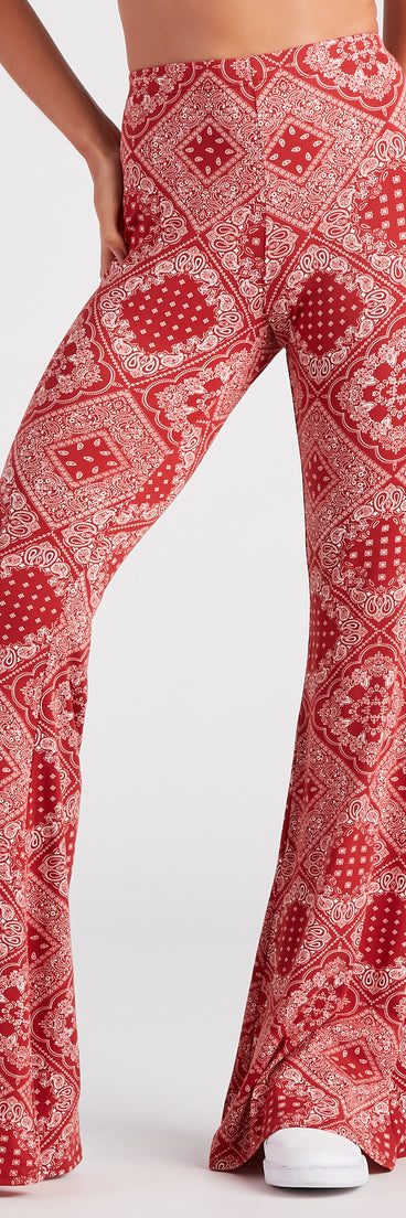 Bandana Bandit Paisley Boho Flare Pants is a fire pick to create 2023 festival outfits, concert dresses, outfits for raves, or to complete your best party outfits or clubwear!