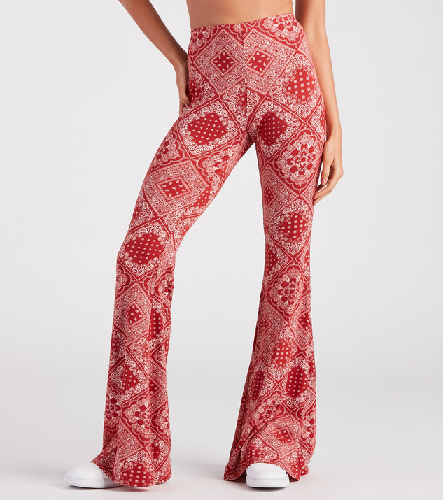Bandana Bandit Paisley Boho Flare Pants is a fire pick to create 2023 festival outfits, concert dresses, outfits for raves, or to complete your best party outfits or clubwear!