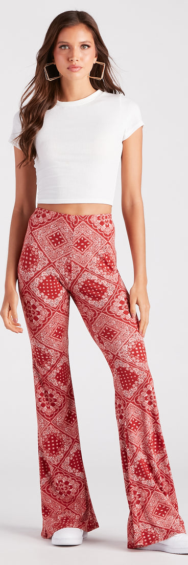 Bandana Bandit Paisley Boho Flare Pants is a fire pick to create 2023 festival outfits, concert dresses, outfits for raves, or to complete your best party outfits or clubwear!
