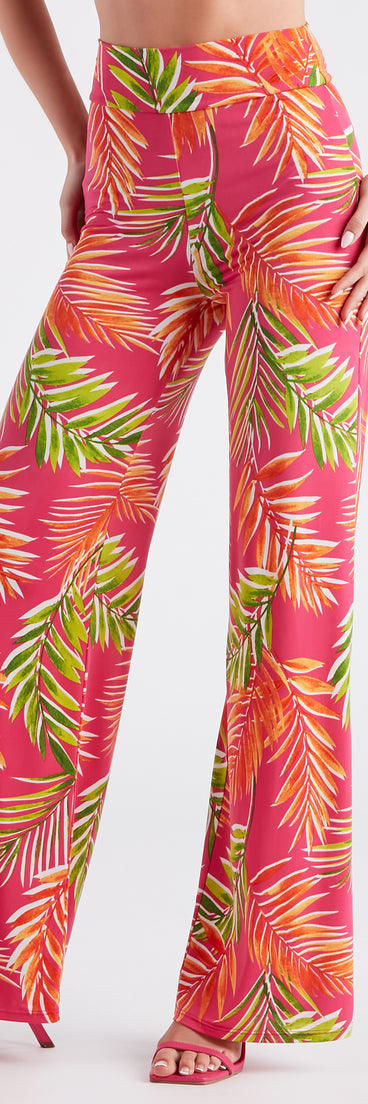 Tropical Destination High Waist Palazzo Pants provides a stylish start to creating your best summer outfits of the season with on-trend details for 2023!