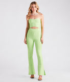 You’ll look stunning in the Look At Me Wow Bandage Flare Pants when paired with its matching separate to create a glam clothing set perfect for parties, date nights, concert outfits, back-to-school attire, or for any summer event!