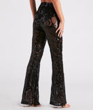 Glitzy Night Out Sequin Flare Pants is a fire pick to create a concert outfit, 2024 festival looks, outfits for raves, or to complete your best party outfits or clubwear!