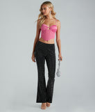 Flare For Glam Mid Rise Rhinestone Pants