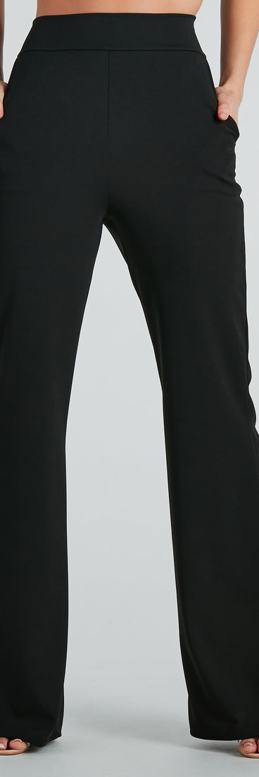 Power Looks High Rise Crepe Trouser Pants