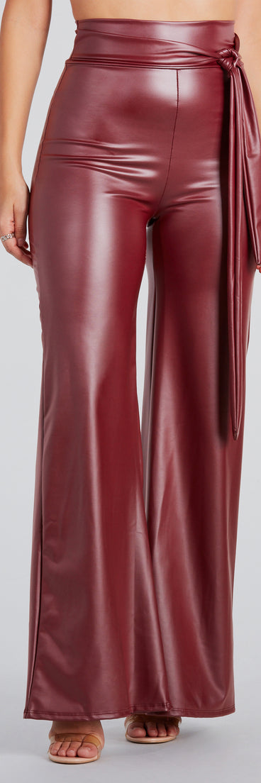 Feeling Sleek Faux Leather Wide-Leg Pants