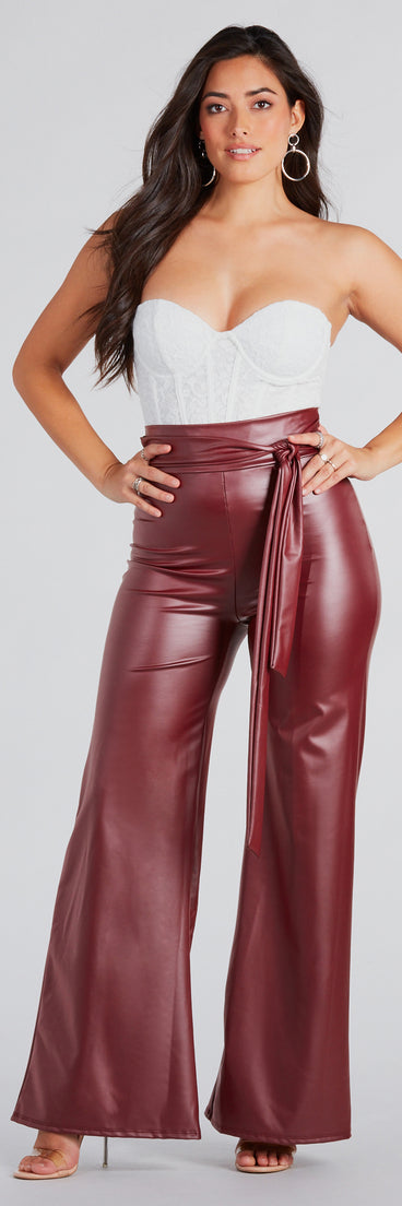 Feeling Sleek Faux Leather Wide-Leg Pants