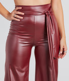 Feeling Sleek Faux Leather Wide-Leg Pants