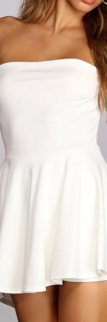 strapless open back dress Wine And Dine Me Romper