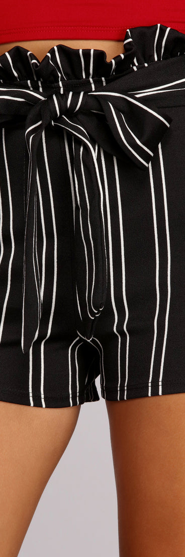 Paper Bag Pinstripe Shorts for 2022 festival outfits, festival dress, outfits for raves, concert outfits, and/or club outfits