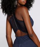 Sparkle Chic Lace Back Romper is the perfect Homecoming look pick with on-trend details to make the 2023 HOCO dance your most memorable event yet!