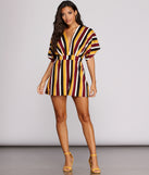 Seeing Stripes Kimono Sleeve Romper for 2022 festival outfits, festival dress, outfits for raves, concert outfits, and/or club outfits
