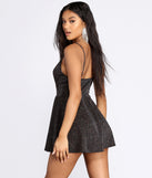 Dazzle Dreams Glitter Skater Romper provides a stylish start to creating your best summer outfits of the season with on-trend details for 2023!