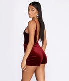 Velvet Wrap Romper for 2022 festival outfits, festival dress, outfits for raves, concert outfits, and/or club outfits