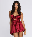 Show Me Romance Satin Romper will help you dress the part in stylish holiday party attire, an outfit for a New Year’s Eve party, & dressy or cocktail attire for any event.