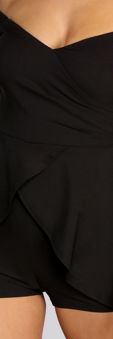 Wrapped In Elegance High Low Romper provides a stylish start to creating your best summer outfits of the season with on-trend details for 2023!