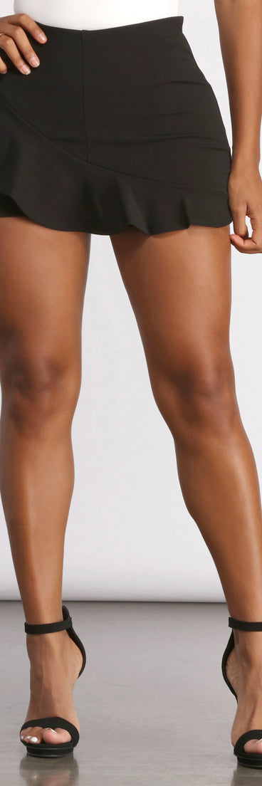 Flirty Flair Ruffle Detail Skort provides a stylish start to creating your best summer outfits of the season with on-trend details for 2023!