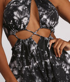 Tie Dye Cut Out Racer Neck Romper is a trendy pick to create 2023 festival outfits, festival dresses, outfits for concerts or raves, and complete your best party outfits!